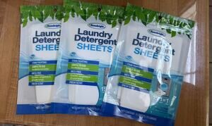 3 Packs of Laundry Detergent Sheets (15) full sheets in each bag New Sealed